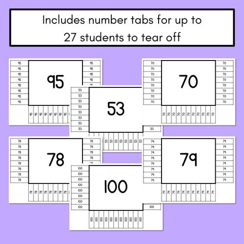 Resource preview 3 for READ THE ROOM - Numbers 50 - 100 Place Value