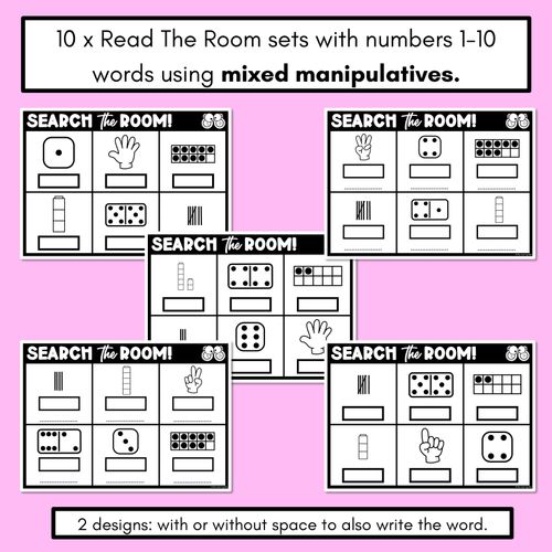 Resource preview 2 for READ THE ROOM - Numbers 1-10  Mixed Manipulatives