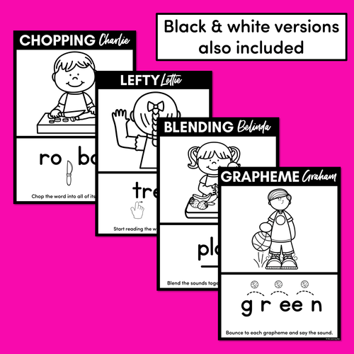 Resource preview 4 for Research-Based Reading Strategy Character Posters - Decoding Strategies