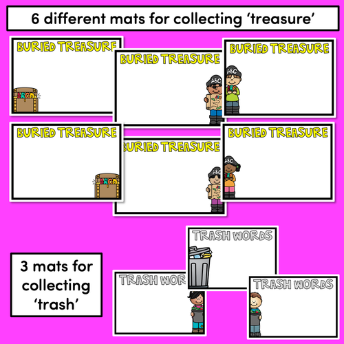 Resource preview 4 for Real and Nonsense CVCC CCVC CCVCC Words Phonics Game - BURIED TREASURE