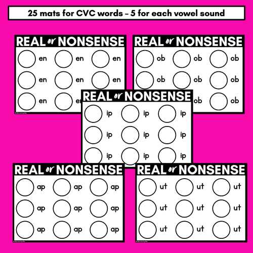 Resource preview 3 for CVC CVCC WORDS GAME - Real or Nonsense?