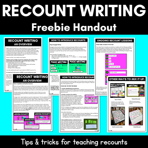 Resource preview 1 for How To Teach Recount Writing - A Free Guide