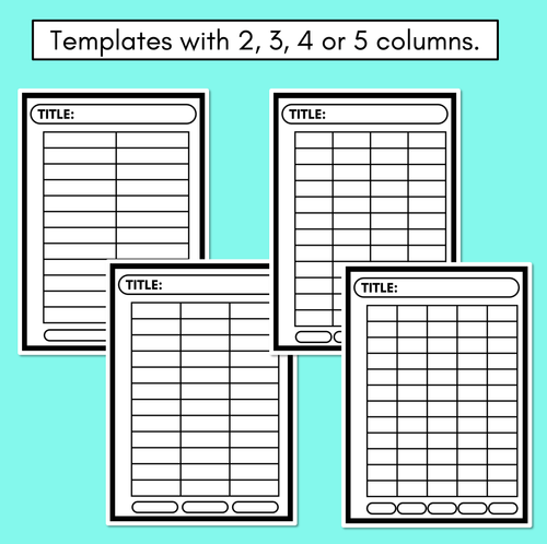 Resource preview 3 for Graphing Templates - Blank and Open-Ended