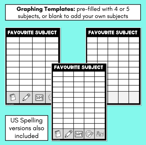 Resource preview 3 for Favourite Subject Graphing Templates