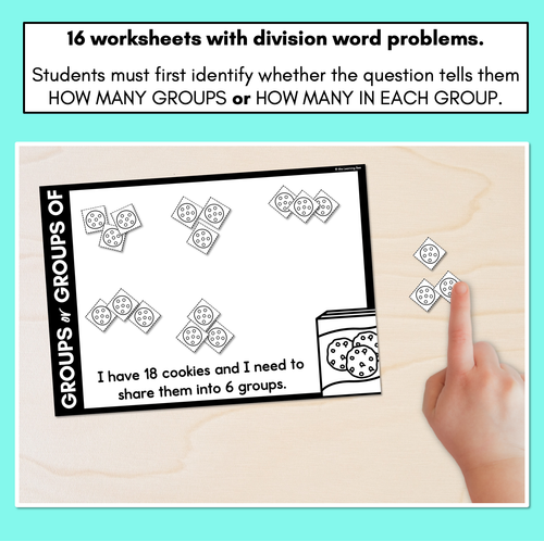 Resource preview 2 for Groups or Groups Of - Division Cut & Paste Worksheets