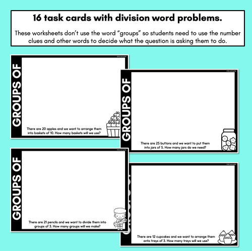 Resource preview 2 for Groups Of - Division Cut & Paste Worksheets