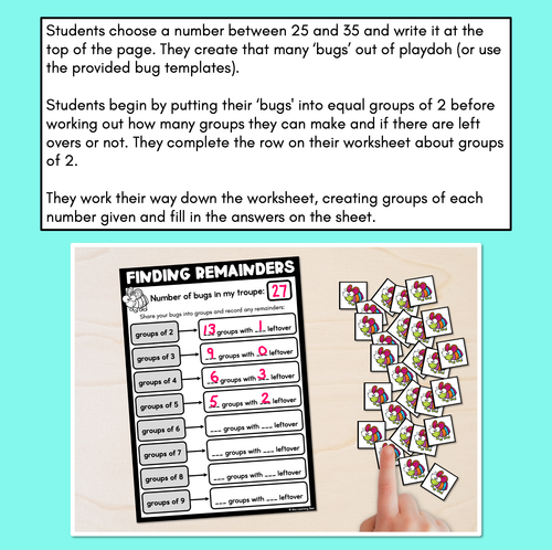 Resource preview 2 for Finding Remainders - Bug Troupe Division Activity