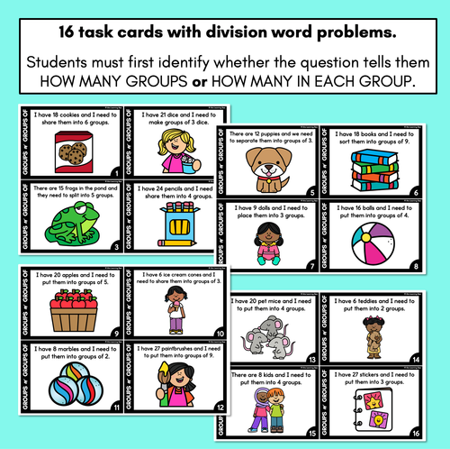 Resource preview 2 for Groups or Groups Of - Division Task Cards