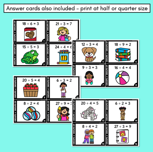 Resource preview 4 for Groups or Groups Of - Division Task Cards