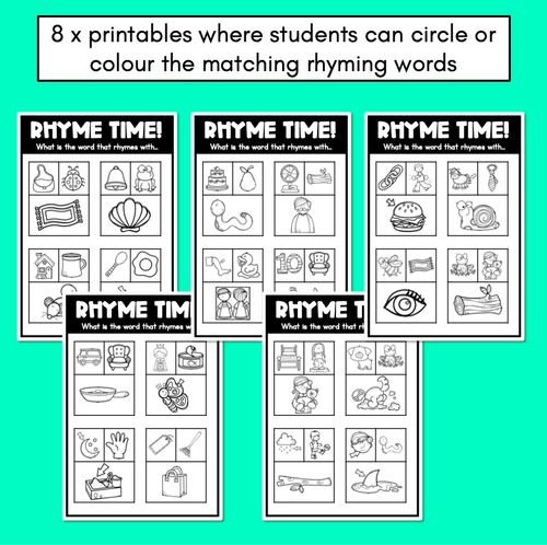 Resource preview 4 for Rhyme Printables - Phonological Awareness Activities