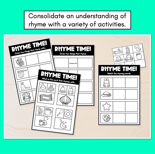 Resource preview 2 for Rhyme Worksheets - Rhyme Activities for Kindergarten Sampler