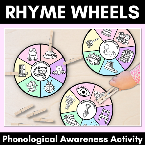 Resource preview 1 for Rhyming Wheels - Rhyme Activity for Kindergarten - Phonological Awareness