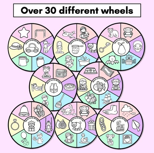 Resource preview 2 for Rhyming Wheels - Rhyme Activity for Kindergarten - Phonological Awareness