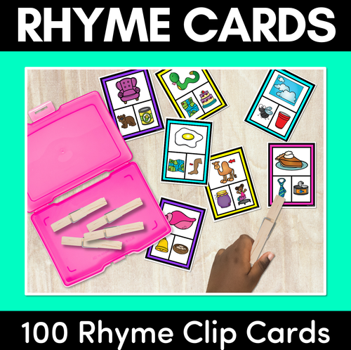 Resource preview 1 for Rhyme Clip Cards - Phonological Awareness Activities for Kindergarten