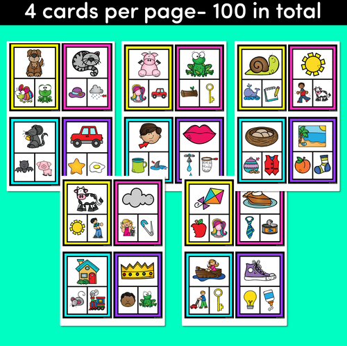 Resource preview 2 for Rhyme Clip Cards - Phonological Awareness Activities for Kindergarten