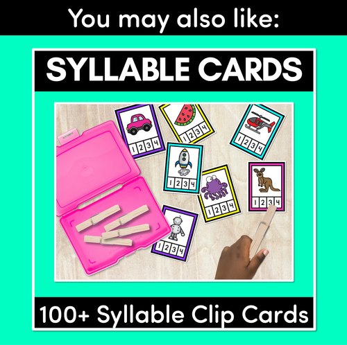 Resource preview 4 for Rhyme Clip Cards - Phonological Awareness Activities for Kindergarten