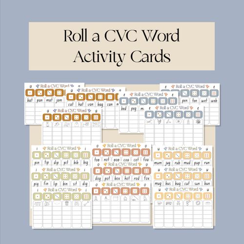 Resource preview 1 for Roll a CVC word Activity Card