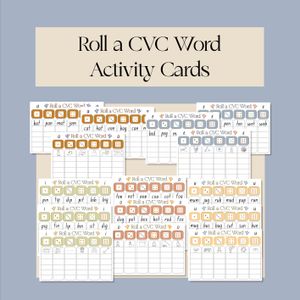 Roll a CVC word Activity Card