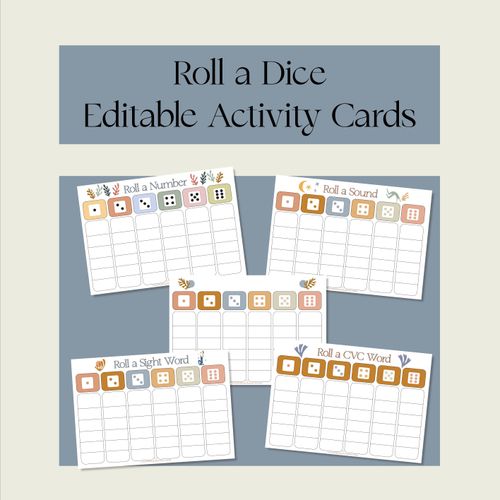 Resource preview 1 for Roll a Dice Editable Activity Cards