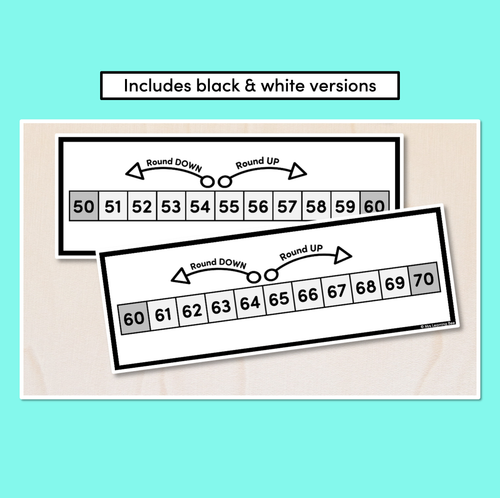 Resource preview 3 for Rounding to 10 - Number Lines Display Cards & Desk Companions