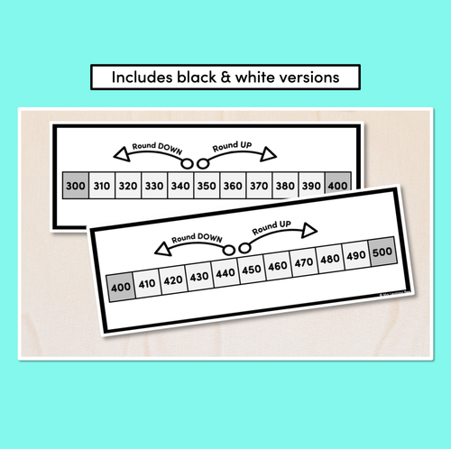 Resource preview 3 for Rounding to 100 - Number Lines Display Cards & Desk Companions