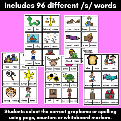 Resource preview 2 for S SS C SE CE CLIP CARDS - Consonant Sounds Phonics Game