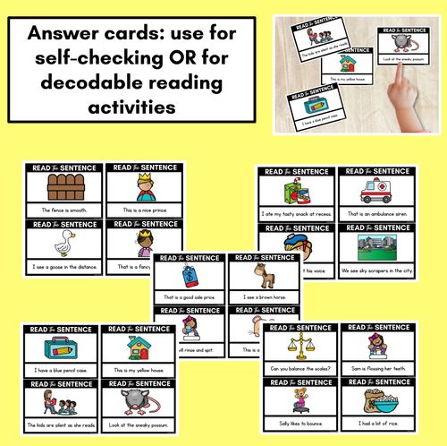 Resource preview 4 for S Phoneme Decodable Sentences - Read & Match