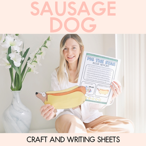 Sausage Dog Craft and Writing Sheets - Pig the Pug Book Activities