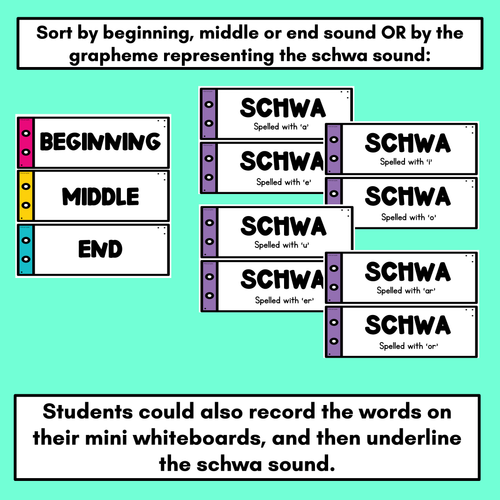 Resource preview 2 for Schwa Activity - Word and Picture Sort for Schwa Words