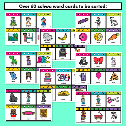 Resource preview 3 for Schwa Activity - Word and Picture Sort for Schwa Words