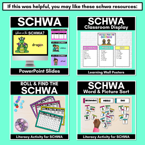 Resource preview 5 for Schwa Worksheets & Schwa Word Sort Activity