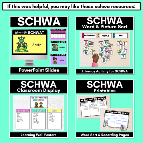 Resource preview 4 for Schwa Game - Roll and find the schwa words