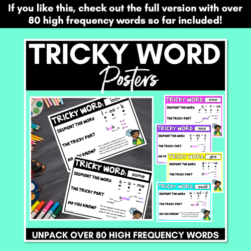 Resource preview 4 for WORDS WITH TRICKY SPELLINGS Freebie - High Frequency Words