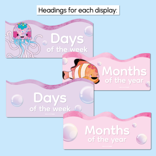Resource preview 4 for Days of the Week and Months of the Year - The Sea of Wonder Collection - Calming Classroom Decor