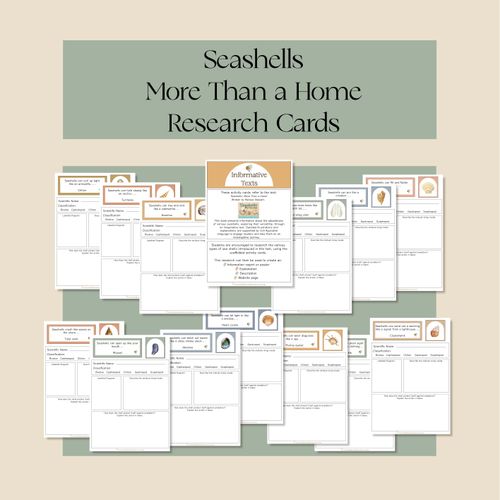 Resource preview 1 for Seashells: More Than Just a Home- Research Cards