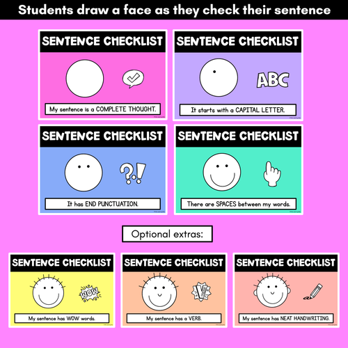 Resource preview 2 for Sentence Writing Editing Checklist Teaching Slides - Correcting Sentences for Kids