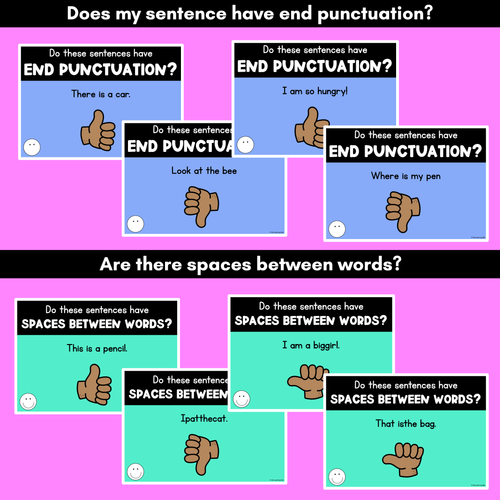 Resource preview 4 for Sentence Writing Editing Checklist Teaching Slides - Correcting Sentences for Kids