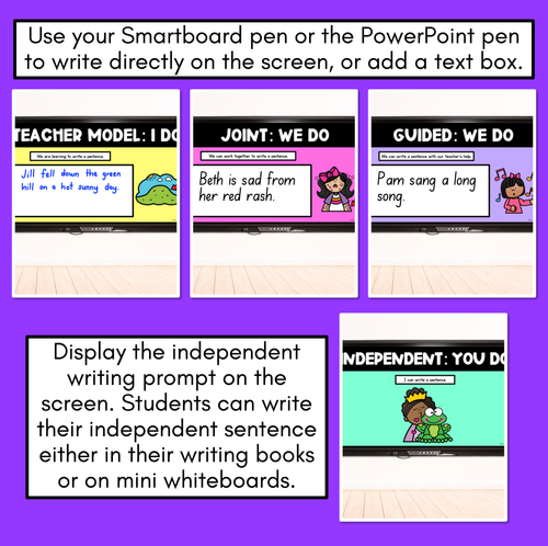 Resource preview 3 for Sentence Stimulus Slides -  Consonant Digraphs - Decodable Word Prompts for Sentence of the Day