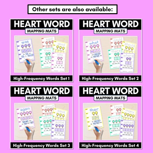 Resource preview 5 for HEART WORD MAPPING MATS - High-Frequency Words Set 1