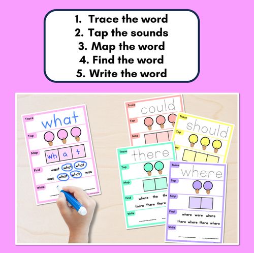 Resource preview 2 for HEART WORD MAPPING MATS - High-Frequency Words Set 2