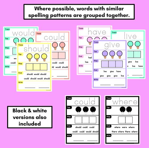 Resource preview 4 for HEART WORD MAPPING MATS - High-Frequency Words Set 2