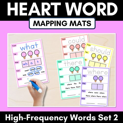 Resource preview 1 for HEART WORD MAPPING MATS - High-Frequency Words Set 2