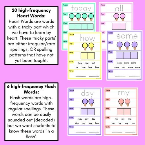 Resource preview 3 for HEART WORD MAPPING MATS - High-Frequency Words Set 3