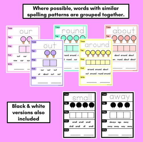 Resource preview 4 for HEART WORD MAPPING MATS - High-Frequency Words Set 3