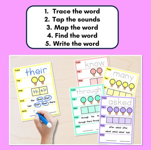 Resource preview 2 for HEART WORD MAPPING MATS - High-Frequency Words Set 4