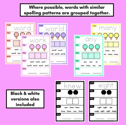 Resource preview 4 for HEART WORD MAPPING MATS - High-Frequency Words Set 4