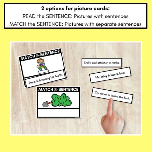 Resource preview 2 for SH Phoneme Decodable Sentences - Read & Match