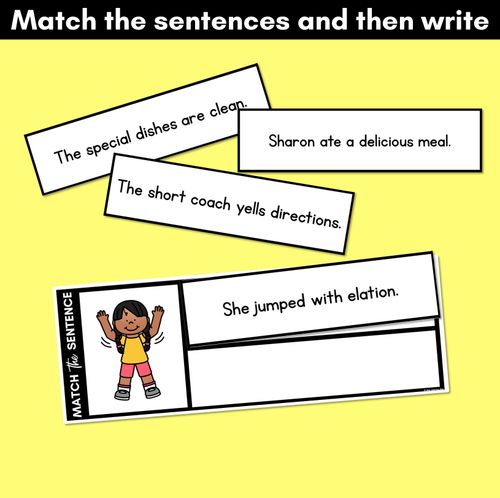 Resource preview 3 for SH Phoneme Decodable Sentences - Read, Match & Write