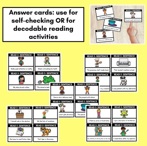 Resource preview 4 for SH Phoneme Decodable Sentences - Read, Match & Write