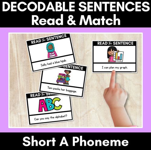 Resource preview 3 for Decodable Sentence Activities for Short A Phoneme - BUNDLE